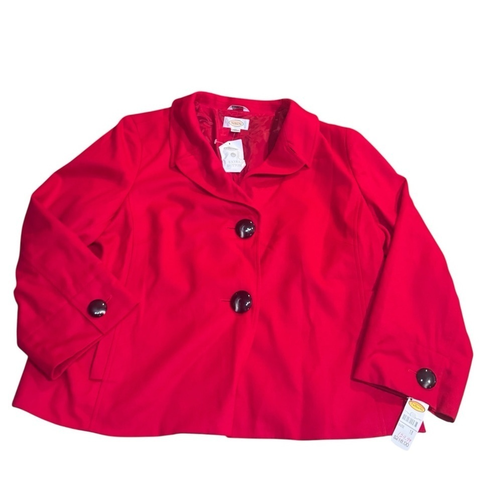 NWT Vintage Talbots Wool Notched Collar Red 2 Button Blazer Woman’s Sz 18 Career
